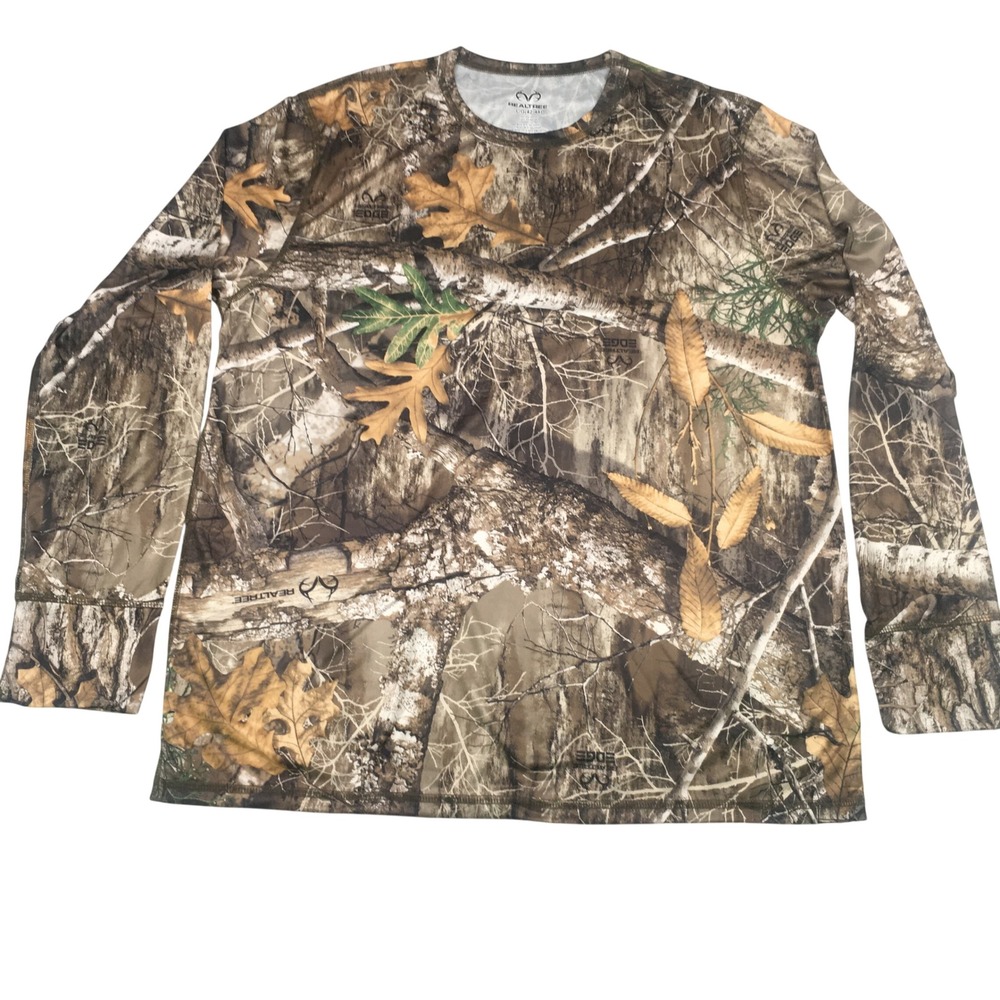 Realtree Performance Thermals Shirt Men L RT Edge Camo Long Sleeve Base Layer